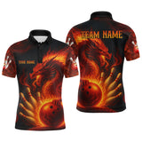 Maxcorners Dragon Bowling Shirts Women Men Team Custom Flame Bowling Jerseys for Bowlers MT0708