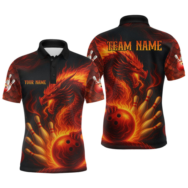 Maxcorners Dragon Bowling Shirts Women Men Team Custom Flame Bowling Jerseys for Bowlers MT0708