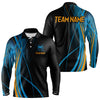 Maxcorners Custom Blue and Black Golf Polo Shirt for Men Women Golf Shirts Team Golf Apparel LM2007