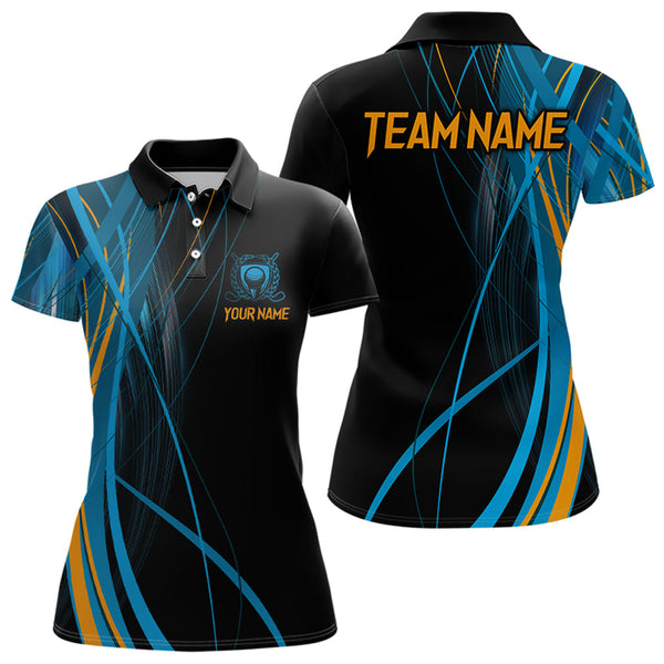 Maxcorners Custom Blue and Black Golf Polo Shirt for Men Women Golf Shirts Team Golf Apparel LM2007