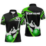 Maxcorners Green Bowling Shirts for Men and Women Bowling Shirt Team Bowling Polo & 1/4 Zip Shirt