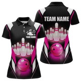 Maxcorners Pink Bowling Shirt for Men and Women Bowling Jersey with Team Bowling Polo & 1/4 Zip