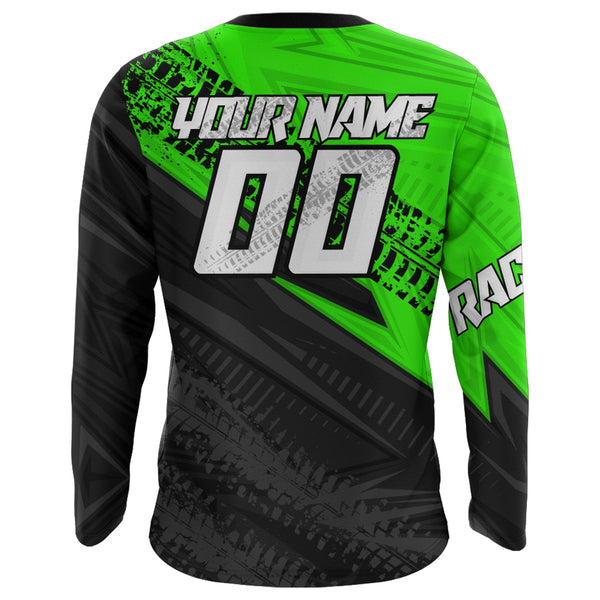 Maxcorners Green Motocross Racing Jersey Upf30+ Kid Men Women Dirt Bike Shirt Off-road Jersey MT2709
