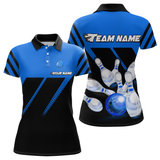 Maxcorners Blue Bowling Shirt Custom Bowling Jersey For Men Women Bowling Polo&1/4 Zip Shirts LM123