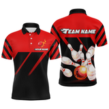 Maxcorners Red Bowling Shirt Custom Bowling Jersey For Men Women Bowling Polo&1/4 Zip Shirts LM123