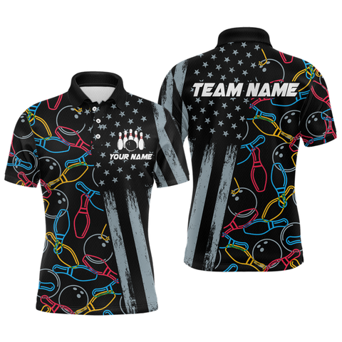 Maxcorners Customize Bowling Shirts for Men Women and Team Bowling Polo & 1/4 Zip Shirt TU0506