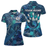 Maxcorners Blue Bowling Shirt Custom Bowling Jersey for Men & Women Flame Bowling Shirt for Bowlers LM133