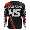 Maxcorners Motocross Racing Jersey Red Upf30+ MX Racing Dirt Bike Jersey Kid Men Motorcycle MT2809