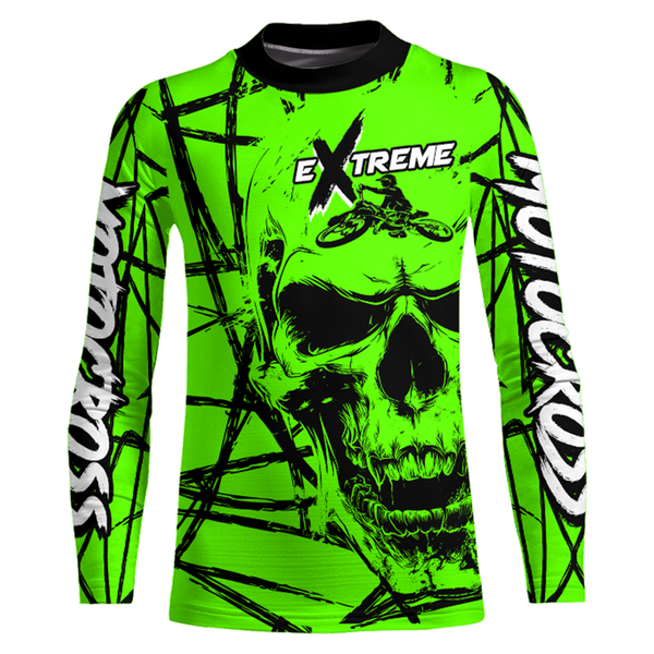 Maxcorners Motocross Racing Jersey Green Upf30+ Dirt Bike Shirt MX Off-Road Motorcycle Shirt MT2709