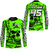 Maxcorners Motocross Racing Jersey Green Upf30+ Dirt Bike Shirt MX Off-Road Motorcycle Shirt MT2709