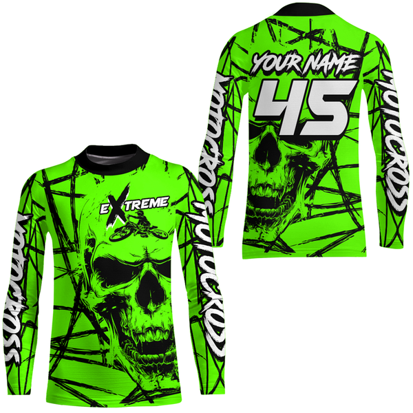 Maxcorners Motocross Racing Jersey Green Upf30+ Dirt Bike Shirt MX Off-Road Motorcycle Shirt MT2709