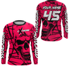Maxcorners Motocross Racing Jersey Pink Upf30+ Dirt Bike Shirt MX Off-Road Motorcycle Shirt MT2709