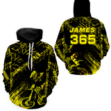 Maxcorners Yellow Motocross Hoodie Jersey Custom for Men Women Motorcycle Dirt Bike Hoodie Zip LM2809