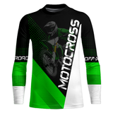 Maxcorners Motocross Racing Jersey Upf30+ Dirt Bike Shirt Green Motorcycle Off-Road Shirt MT2709
