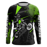Maxcorners Motocross Racing Jersey Men Women Kid Upf30+ Dirt Bike Shirt Youth Adult Off-Road Navy Green MT2709