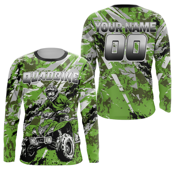 Maxcorners ATV Motocross Racing Jersey Green Upf30+ ATV Quad Bike Jersey Off-road Men Kid Women MT2809