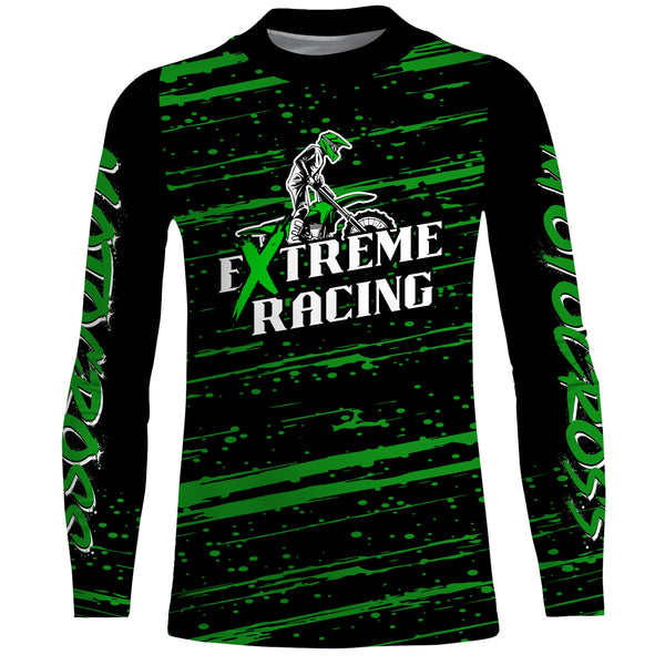 Maxcorners Motocross Racing Jersey Green Upf30+ Dirt Bike Off-road MX Shirt Men Kid Women XM186 MT2809
