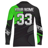 Maxcorners ATV Quad Racing Jersey Kid Men Women Upf30+ Green Quad Bike Shirt ATV Motocross MT2809