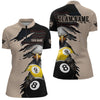 Maxcorners Personalized American Flag Eagle 8 & 9 Billiard Jersey for Men Billiard Shirt Polo & 1/4 Zip