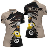 Maxcorners Personalized American Flag Eagle 8 & 9 Billiard Jersey for Men Billiard Shirt Polo & 1/4 Zip