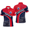 Maxcorners Personalized Us Flag Bowling Jersey For Men Bowling Gifts Bowling Team Jersey With Name Polo & 1/4 Zip.