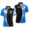 Maxcorners Blue 8 Ball Billiard Shirts for Men Billiard Team Shirts Billiard League for Polo & 1/4 Zipper LM0412