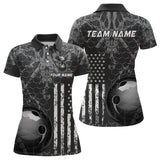 Maxcorners Custom Eagle US Flag Bowling Men Bowling Shirt Polo & Quarter-Zip Bowling Team Jerseys MT2306