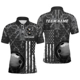 Maxcorners Custom Eagle US Flag Bowling Men Bowling Shirt Polo & Quarter-Zip Bowling Team Jerseys MT2306