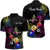 Maxcorners Custom Butterfiles Ball Billiard Shirts for Men Billiard Team Jerseys Polo & 1/4 Zip Shirts LM2206
