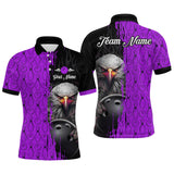 Maxcorners Purple Eagle Bowling Custom Men Bowling Shirt Polo & Quarter-Zip Bowling Team Jerseys LM263