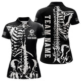 Maxcorners Custom Skull Bone 8 Ball Billiard Shirts for Men Billiard Team Jerseys Polo & 1/4 Zip Shirts MT1706