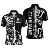 Maxcorners Custom Skull Bone 8 Ball Billiard Shirts for Men Billiard Team Jerseys Polo & 1/4 Zip Shirts MT1706