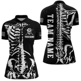 Maxcorners Custom Skull Bone 8 Ball Billiard Shirts for Men Billiard Team Jerseys Polo & 1/4 Zip Shirts MT1706