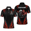 Maxcorners Skull Bowling Custom Men Bowling Polo & Quarter-Zip Bowling Team Jerseys LM243