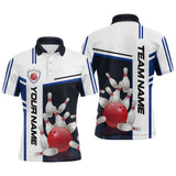 Maxcorners Bowling Jersey For Men Custom Bowling Team Shirts With Name Bowling League Polo & 1/4 Zip