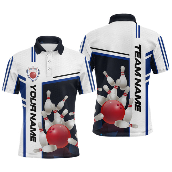 Maxcorners Bowling Jersey For Men Custom Bowling Team Shirts With Name Bowling League Polo & 1/4 Zip