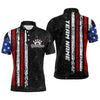 Maxcorners American Flag Bowling Custom Men Bowling Shirt Polo & Quarter-Zip Bowling Team Jerseys LM283