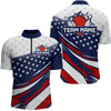 Maxcorners American Flag Bowling Custom Men Bowling Shirt Polo & Quarter-Zip Bowling Team Jerseys LM263