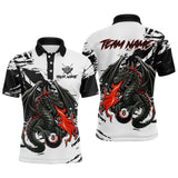 Maxcorners Custom Dragon Flame 8 Ball Billiard Shirts for Men Billiard Team Shirts Polo & 1/4 Zip Shirt LM1610