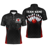 Maxcorners Bowling Shirt For Men 3D Custom Name Bowling Jersey Shirts Team Bowling League Polo & Quarter-Zip