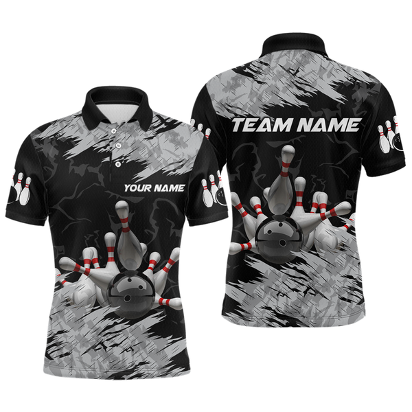 Maxcorners Bowling Shirt Bowling Jersey For Men Custom Bowling Gifts For Men Team With Name Polo & 1/4 Zip