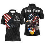 Maxcorners Personalized Billiard Shirt American Flag Eagle Billiard Jersey For Men And Women Quarter Zip Shirt Team