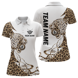Maxcorners Personalized Leopard 8 Ball Billiard Shirts for Men Billiard Team Jersey Polo & 1/4 Zip Shirts MT1607