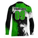Maxcorners Adult&Kid Green Custom Motocross Jersey UPF30+ MX Racing Dirt Bike Racewear| MT2809