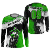 Maxcorners Green Custom Motocross Jersey UPF30+ MX Racing Dirt Bike Racewear LM2809