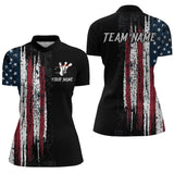 Maxcorners American Flag Bowling Jersey Men And Women Custom Bowling Shirts Unisex Polo Bowling Team Shirt