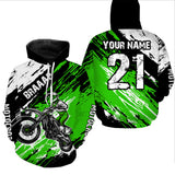 Maxcorners Adult&Kid green custom dirt bike jersey Motocross jersey mens women braaap motocross shirt| MT2709