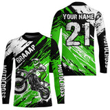 Maxcorners Adult&Kid green custom dirt bike jersey Motocross jersey mens women braaap motocross shirt| MT2709