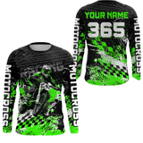 Maxcorners Green Dirt Bike Jersey Motocross Jersey Upf30+ Custom Mens Women Off-Road Jersey MT2809