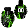 Maxcorners Adult&Kid Green Dirt Bike Jersey Motocross Jersey Upf30+ Custom Mens Women Off-Road Jersey| MT2709